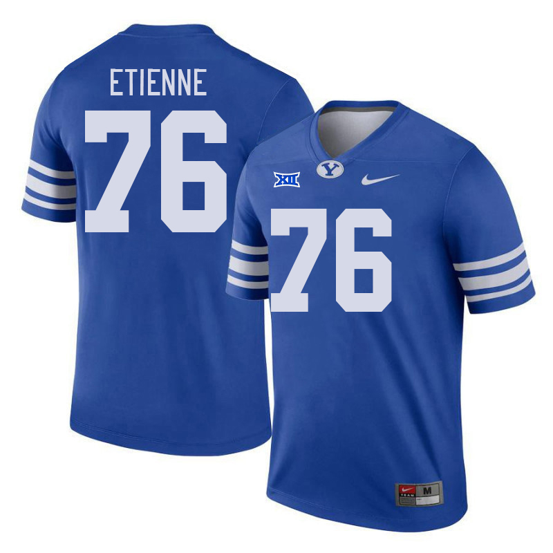 BYU Cougars #76 Caleb Etienne Big 12 Conference College Football Jerseys Stitched Sale-Royal
